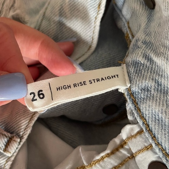 PacSun Light Wash Ripped High Rise Straight Jeans - Picture 4 of 4